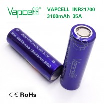 Vapcell - 21700 Battery - 3100mAh 35a 3,7v - 2 Pack w/Carry Case
