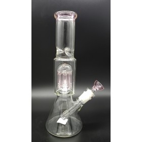 12" Pink Waterpipe with Solid Pink 14mm Bowl