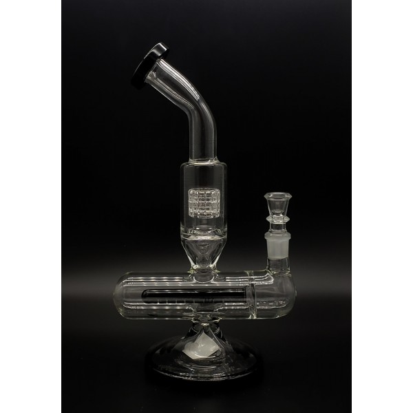 10" Bent Neck Water Pipe Horizontal Perc (Black)